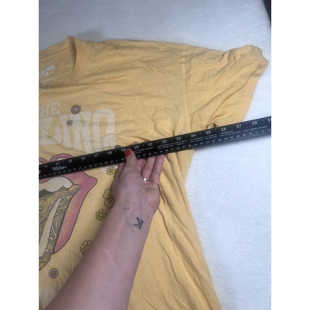 Rolling Stones Shirt Mens L/XL Yellow American Eagle Band Graphic Tongue Tee - Picture 6 of 7
